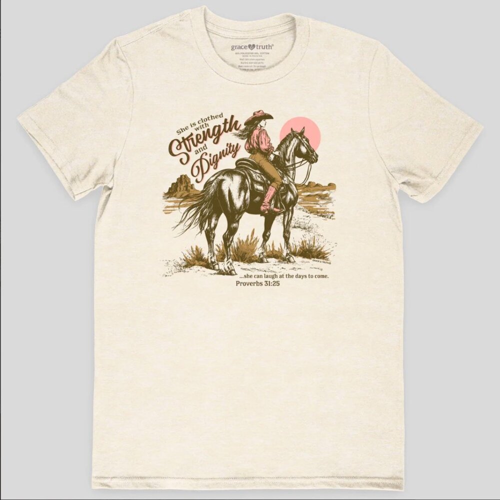 Kerusso grace & truth Women's Adult Short Sleeve T-Shirt "Cowgirl Strength' New